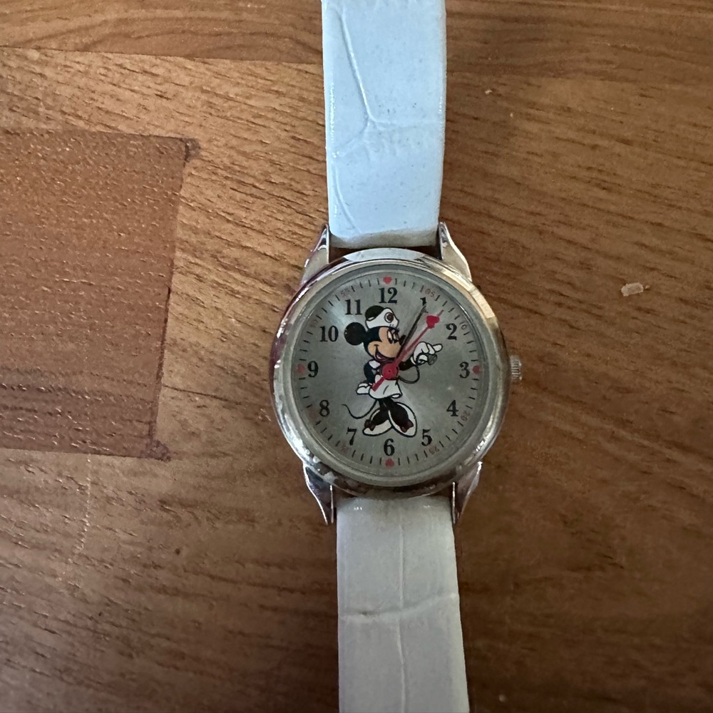 Disney White Minnie Mouse Nurse Watch